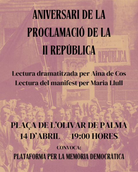 Acte de commemoració de la II República a Palma